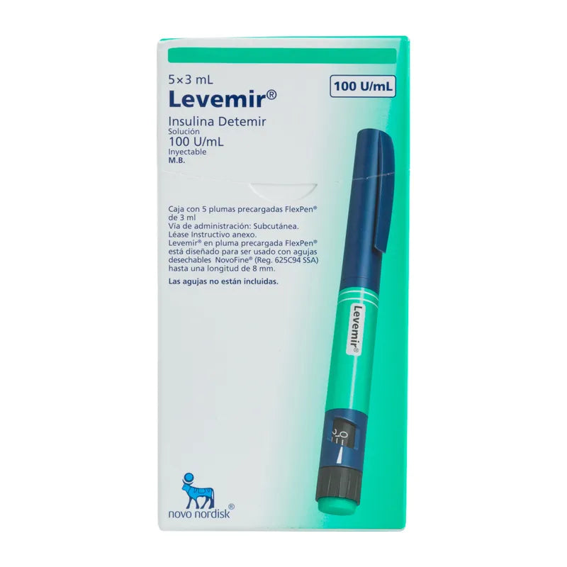 LEVEMIR 100UI/ML SOL. INYECTABLE, 5 PLUMAS PRECARGADAS