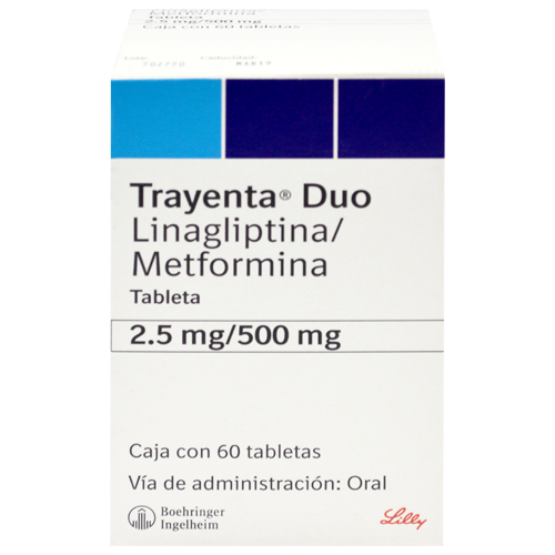 TRAYENTA DUO 2.5 MG / 500 MG 60 TABLETAS - Farmacias DMM