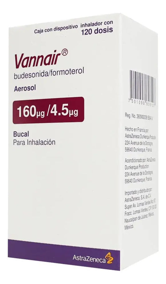 VANNAIR 160 MCG / 4.5 MCG AEROSOL 120 DOSIS - Farmacias DMM