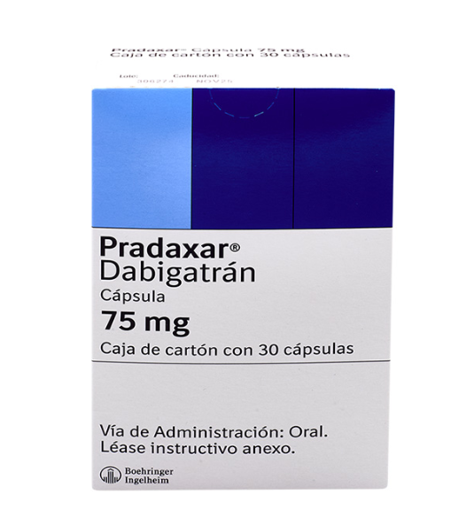 PRADAXAR 75 MG 30 CAPSULAS - Farmacias DMM