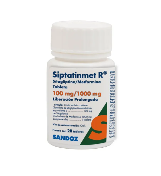SIPTATINMET R 100 MG/ 1000 MG 28 TABLETAS LP - Farmacias DMM