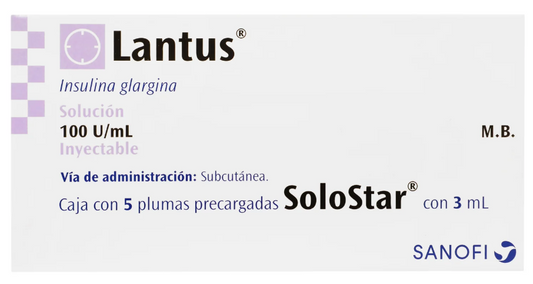 LANTUS 100U / ML SOLUCION INYECTABLE 5 PLUMAS SOLOSTAR 3ML - Farmacias DMM