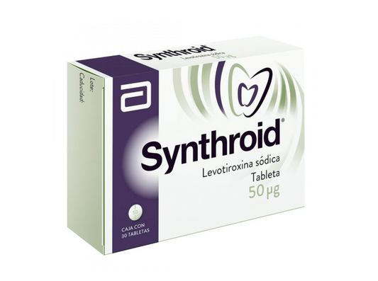 SYNTHROID 50 MCG 30 TABLETAS - Farmacias DMM